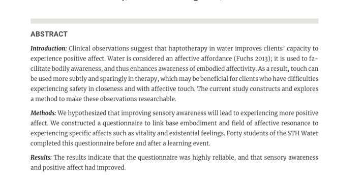 Water as an Affective Medium